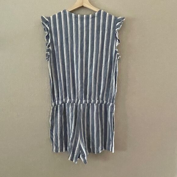 Anthropologie Cloth and Stone striped ruffle sleeve romper - Picture 11 of 11